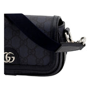 Gucci Ophidia Super Mini GG Supreme Canvas Shoulder Bag Navy Blue available at Queen Bee of Beverly Hills