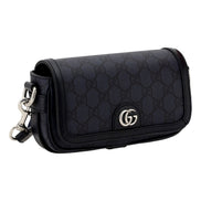 Gucci Ophidia Super Mini GG Supreme Canvas Shoulder Bag Navy Blue available at Queen Bee of Beverly Hills