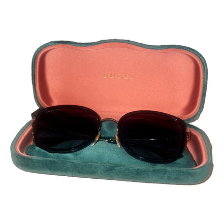 Gucci Oversized Cat Eye Black Gold Sunglasses available at Queen Bee of Beverly Hills