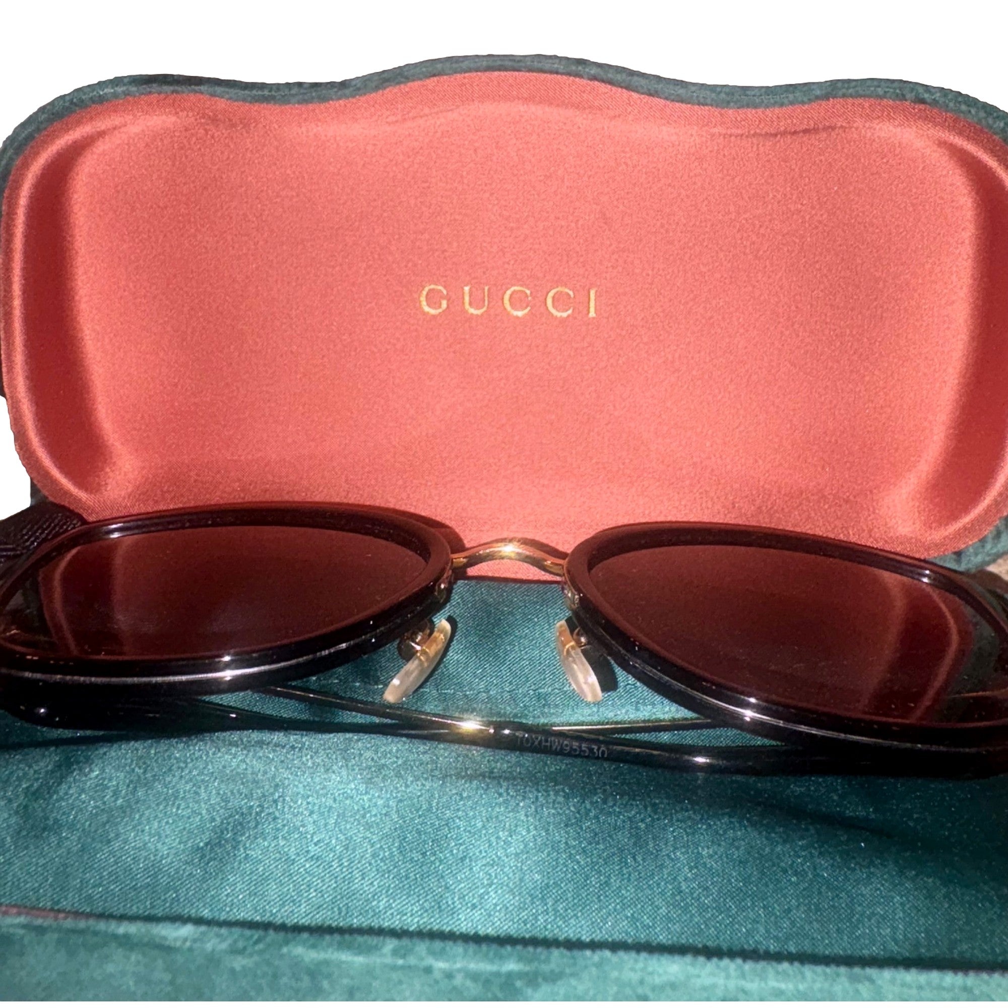 Gucci Oversized Cat Eye Black Gold Sunglasses available at Queen Bee of Beverly Hills