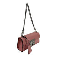 Gucci Pink GG Supreme Leather Padlock Chain Small Handbag Pink available at Queen Bee of Beverly Hills