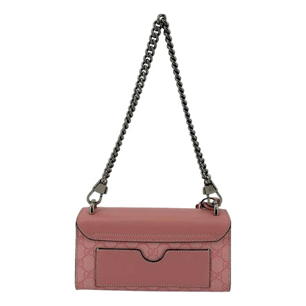 Gucci Pink GG Supreme Leather Padlock Chain Small Handbag Pink available at Queen Bee of Beverly Hills