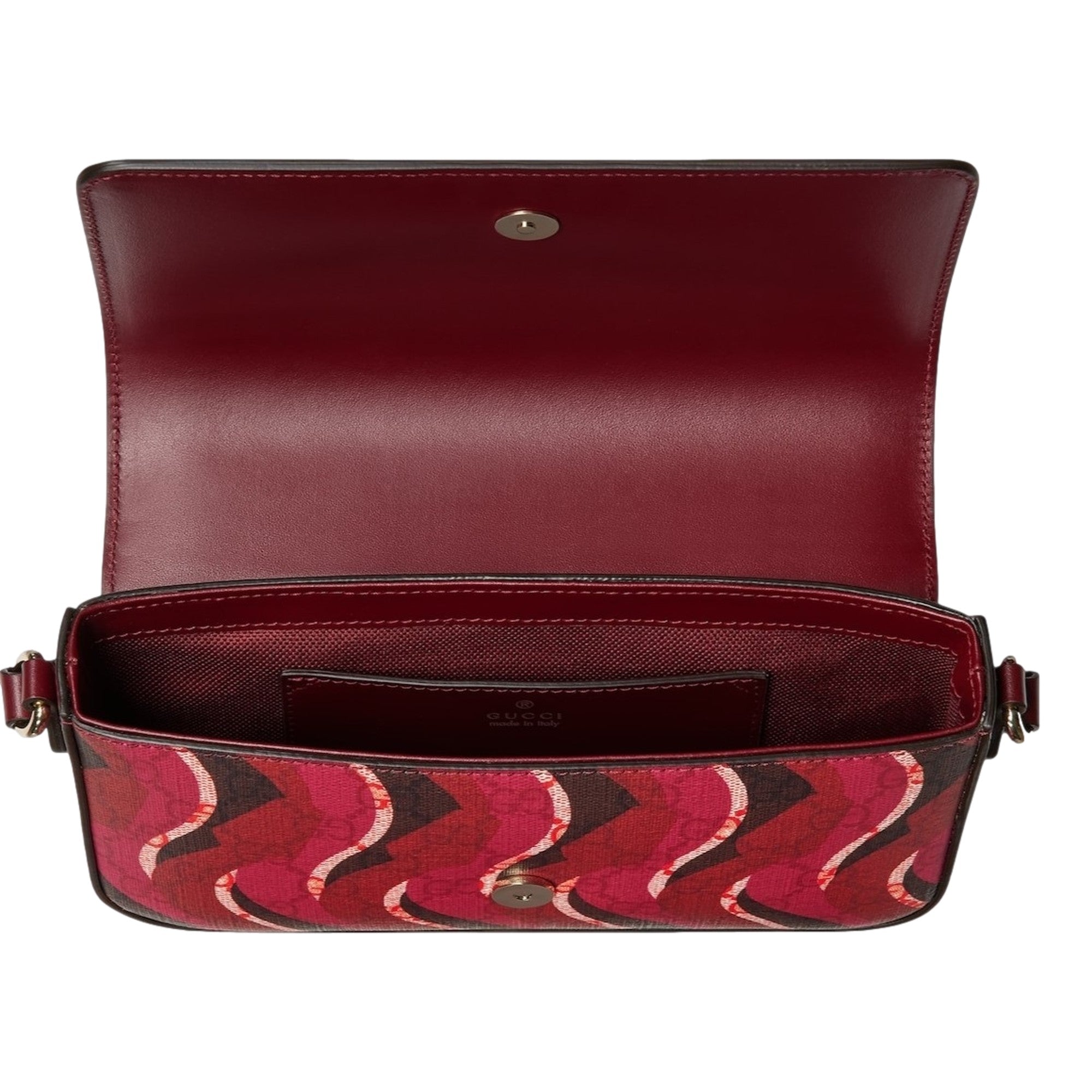 Gucci Printed Red Snake Mini Supreme Crossbody Bag available at Queen Bee of Beverly Hills
