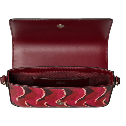 Gucci Printed Red Snake Mini Supreme Crossbody Bag available at Queen Bee of Beverly Hills