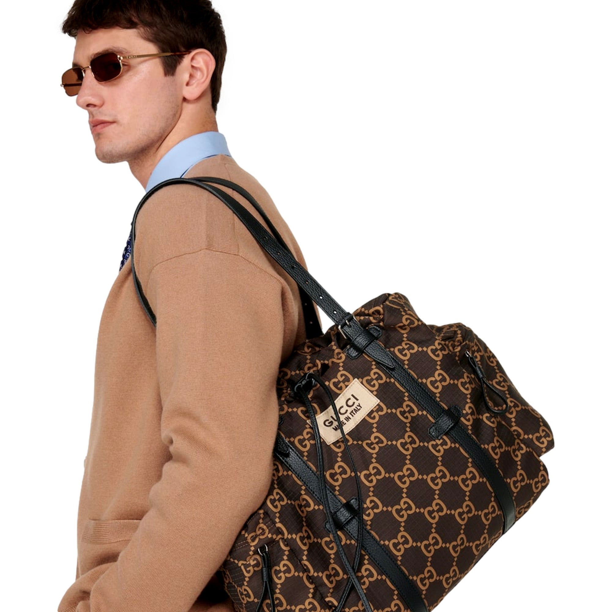 Gucci Ripstop brown beige gg canvas tote bag - available at Queen Bee of Beverly Hills. 