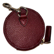 Gucci Round Coin Case Keychain Calf Leather Burgundy Red Pouch - available at Queen Bee of Beverly Hills. 