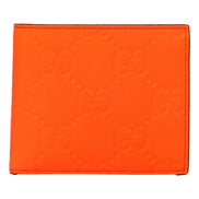 Gucci GG Rubber Effect Neon Orange Guccissima Leather Bifold Wallet sold at Queen Bee of Beverly Hills