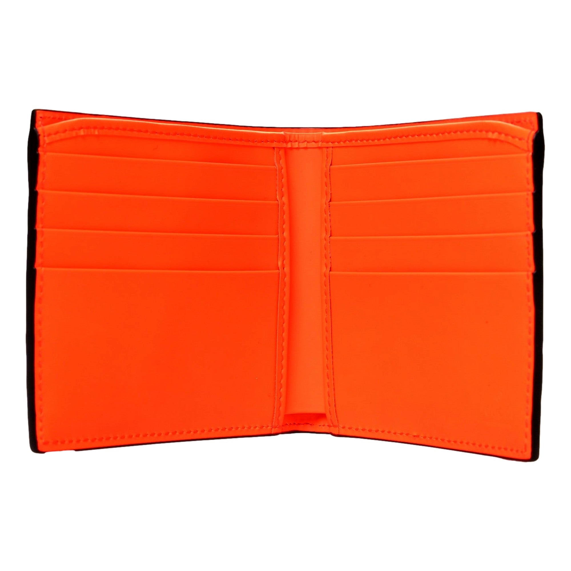 Gucci GG Rubber Effect Neon Orange Guccissima Leather Bifold Wallet sold at Queen Bee of Beverly Hills