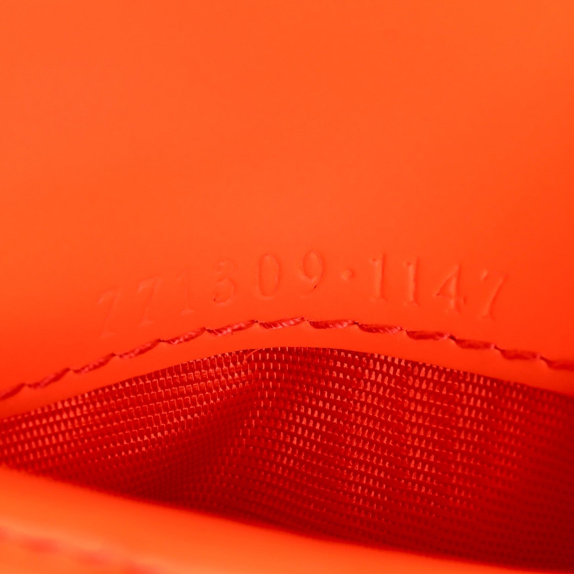 Gucci GG Rubber Effect Neon Orange Guccissima Leather Bifold Wallet sold at Queen Bee of Beverly Hills