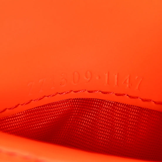 Gucci GG Rubber Effect Neon Orange Guccissima Leather Bifold Wallet sold at Queen Bee of Beverly Hills