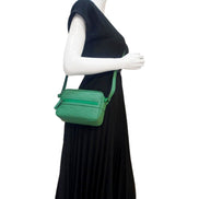 Gucci GG Rubber Effect Green Guccissima Leather Camera Crossbody Bag