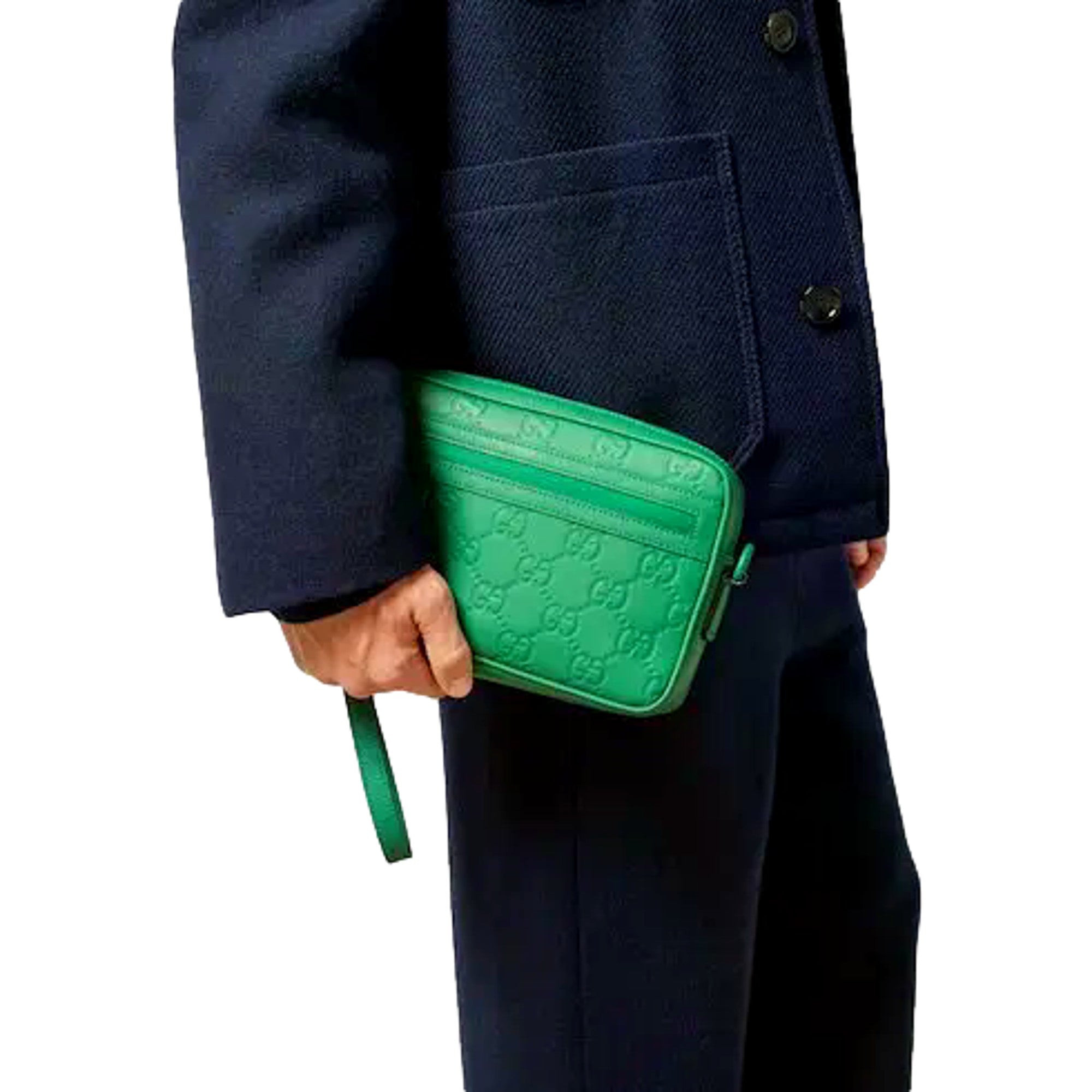 Gucci GG Rubber Effect Crossbody Bag in Green - available at Queen Bee of Beverly Hills.