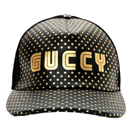 Gucci x Sega Guccy Stars Black Gold Leather Hat