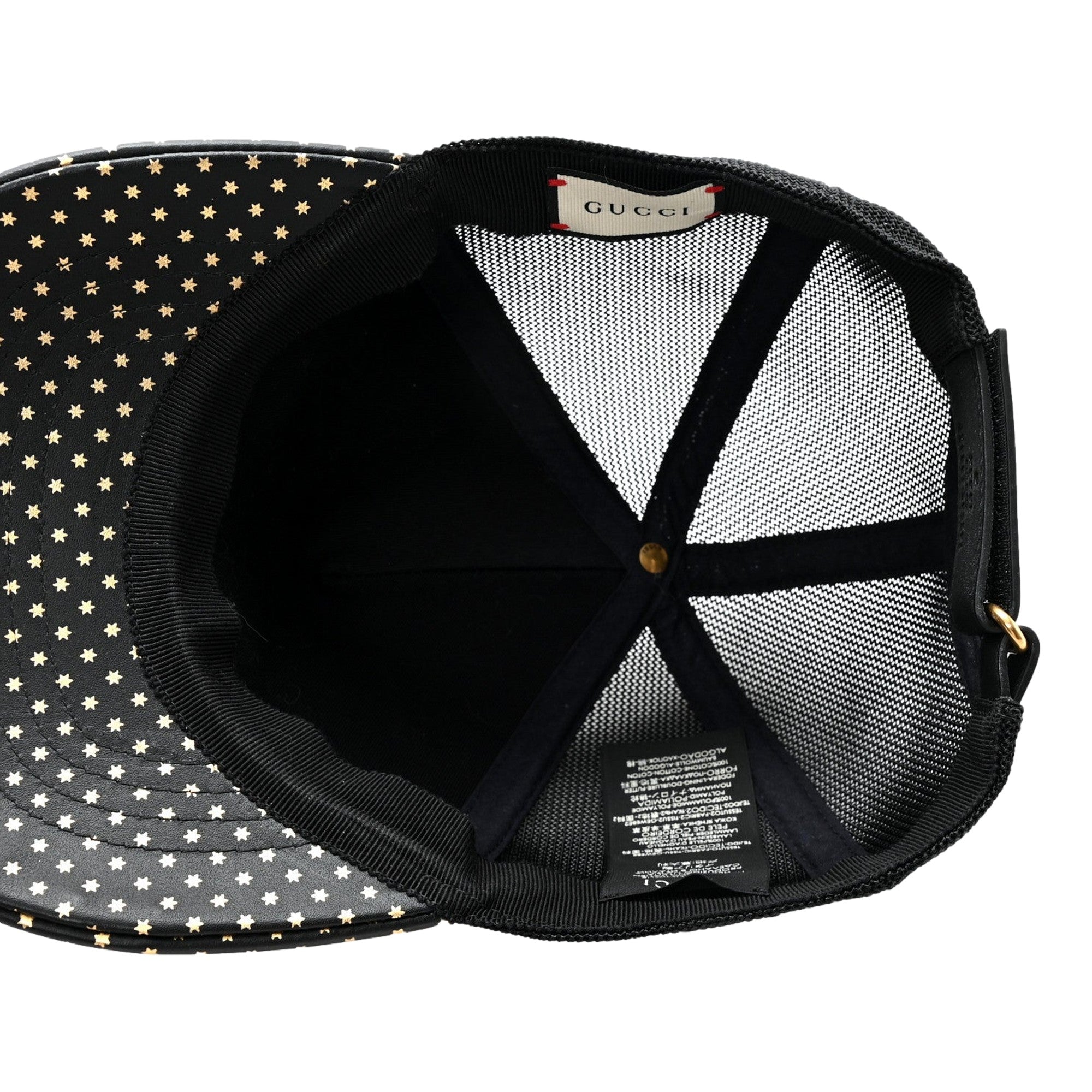 Gucci x Sega Guccy Stars Black Gold Leather Hat