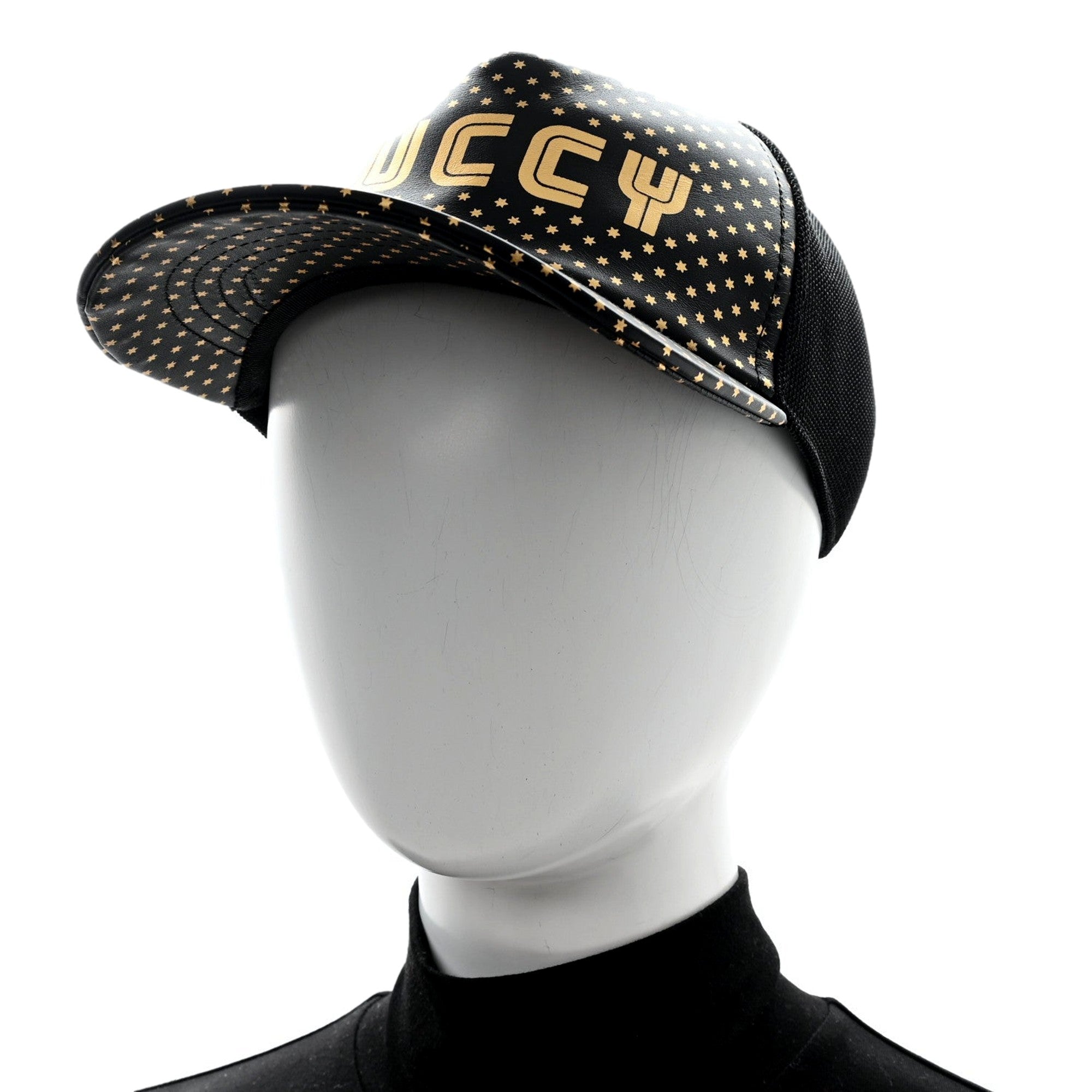 Gucci x Sega Guccy Stars Black Gold Leather Hat