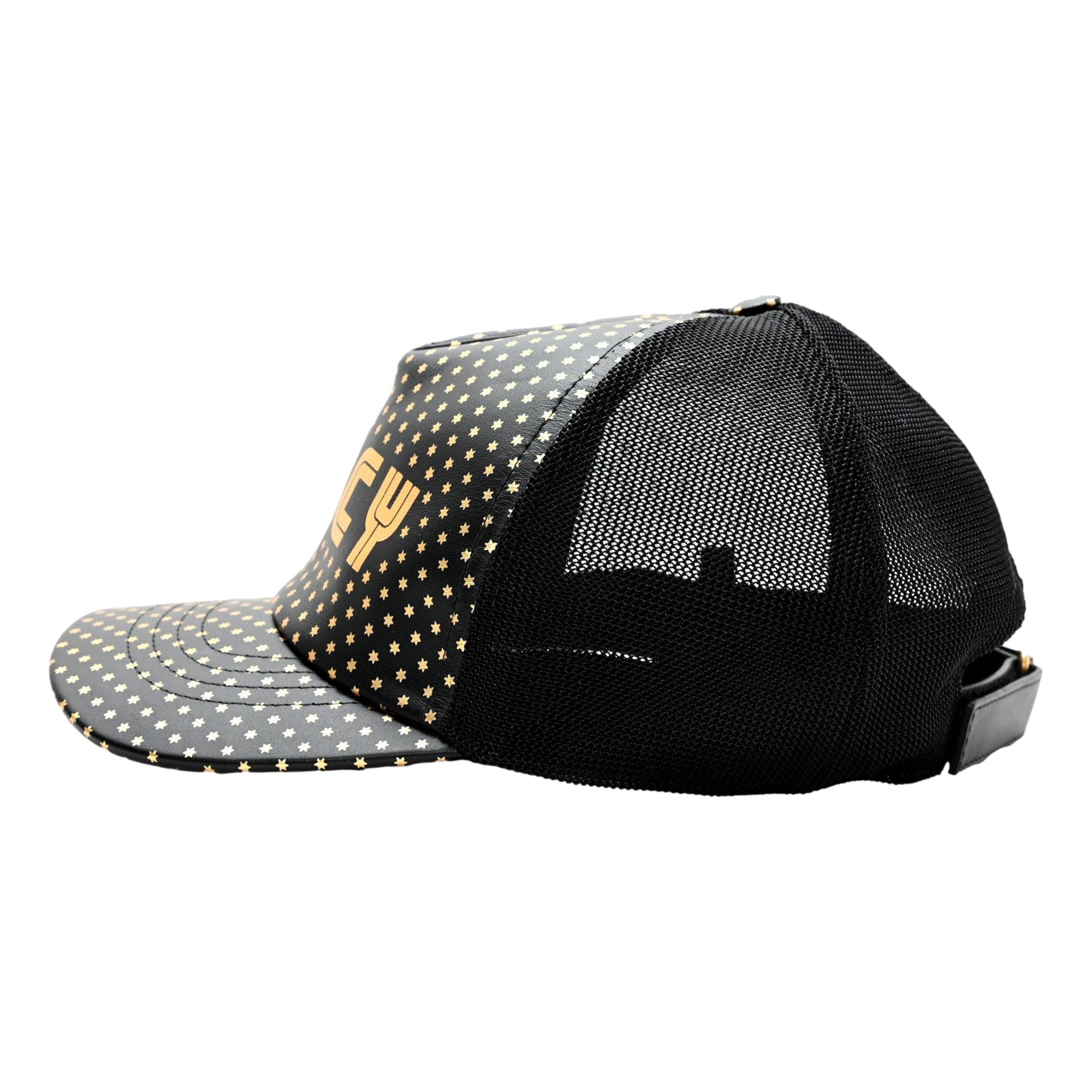 Gucci x Sega Guccy Stars Black Gold Leather Hat