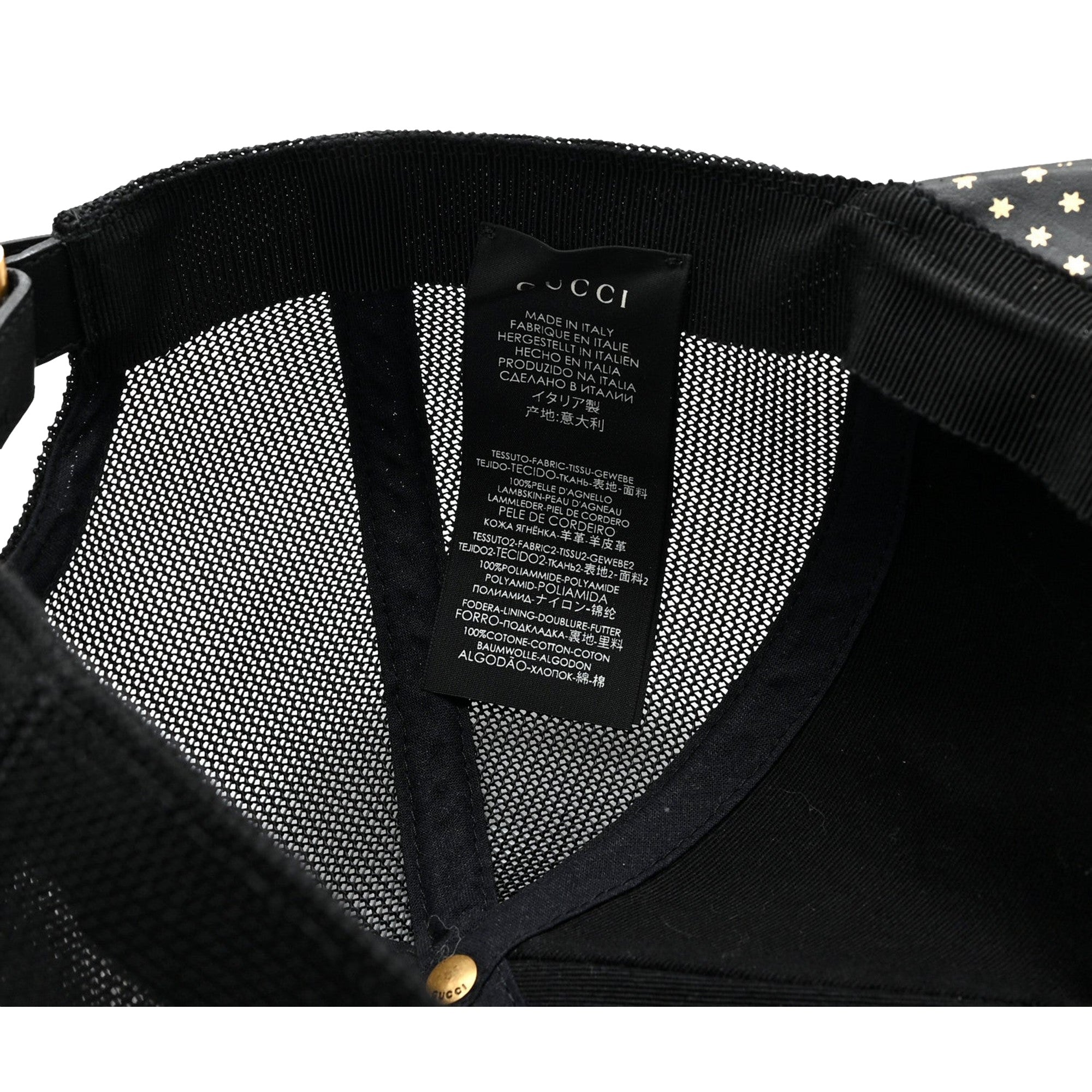 Gucci x Sega Guccy Stars Black Gold Leather Hat