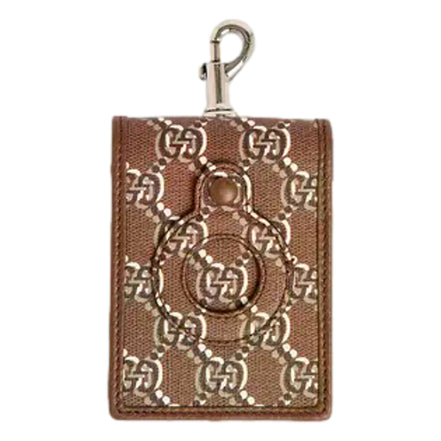 Gucci GG Shadow Brown Canvas AirTag Card Case Wallet - available at Queen Bee of Beverly Hills. 