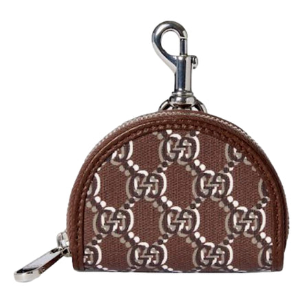 Gucci GG Shadow Brown Canvas Earphone Case Charm - available at Queen Bee of Beverly Hills. 