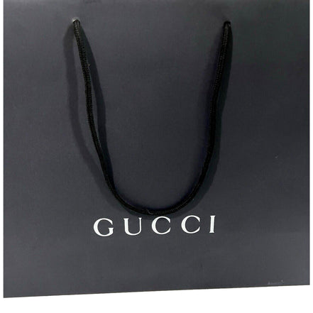 Gucci Shopping Gift Bag Designer Logo Packaging Black Paper Large Size available at Queen Bee of Beverly Hills