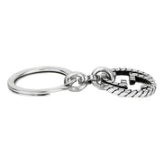 Gucci Signature GG Logo Sterling Silver Keychain Charm available at Queen Bee of Beverly Hills