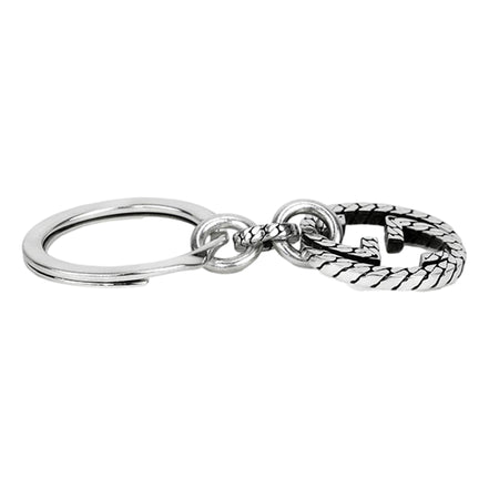 Gucci Signature GG Logo Sterling Silver Keychain Charm available at Queen Bee of Beverly Hills