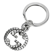 Gucci Signature GG Logo Sterling Silver Keychain Charm available at Queen Bee of Beverly Hills