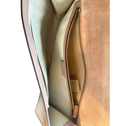 Gucci Soft Patent Medium Soho Clutch Dark Cipria available at Queen Bee of Beverly Hills