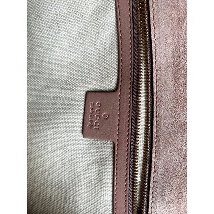 Gucci Soft Patent Medium Soho Clutch Dark Cipria available at Queen Bee of Beverly Hills