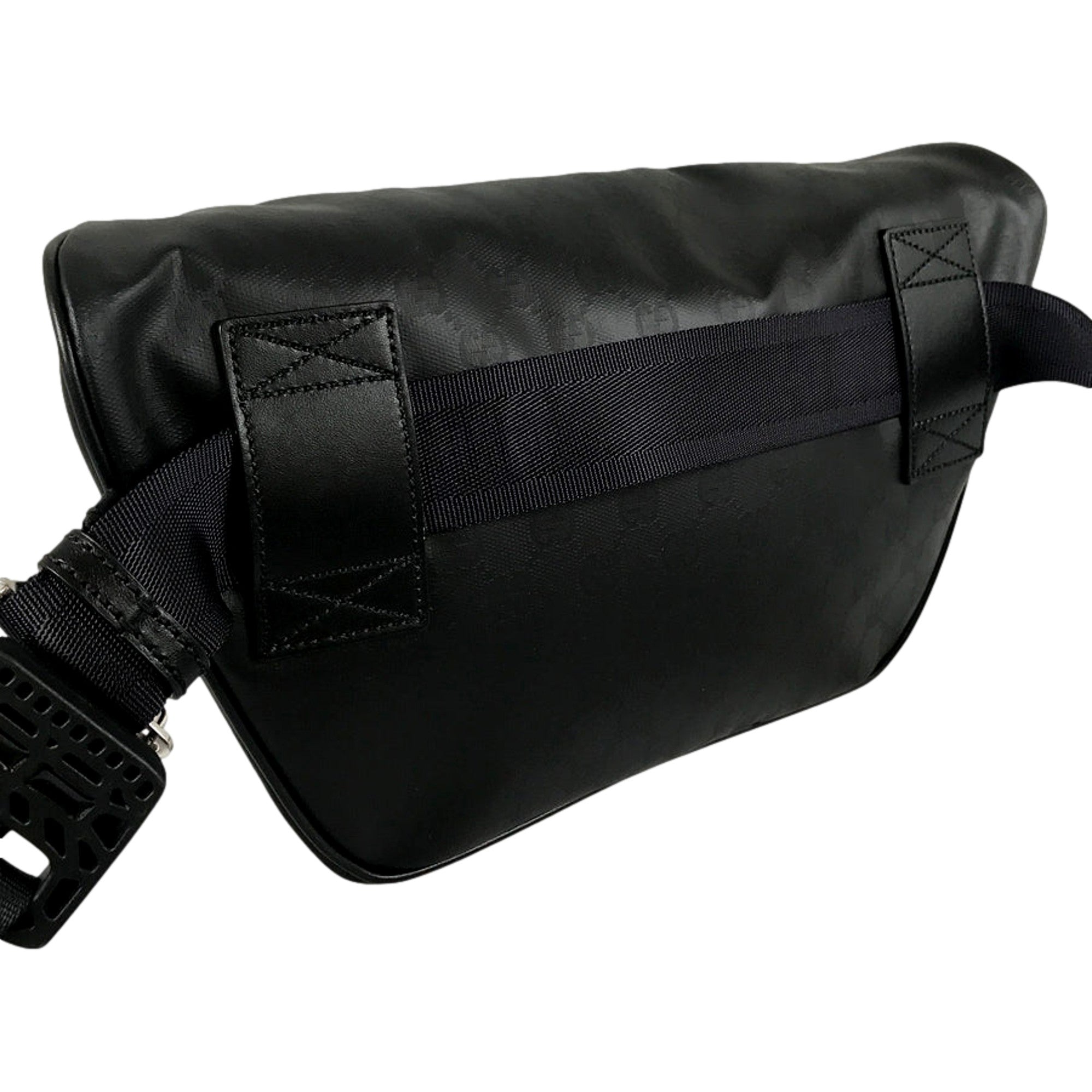 Gucci Black GG Supreme Web Logo Belt Bag - available at Queen Bee of Beverly Hills.