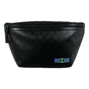 Gucci Black GG Supreme Web Logo Belt Bag - available at Queen Bee of Beverly Hills.