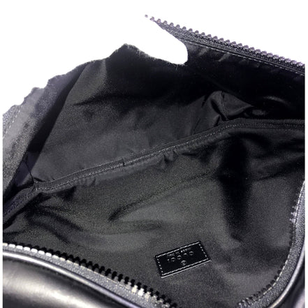 Gucci Black GG Supreme Web Logo Belt Bag - available at Queen Bee of Beverly Hills.