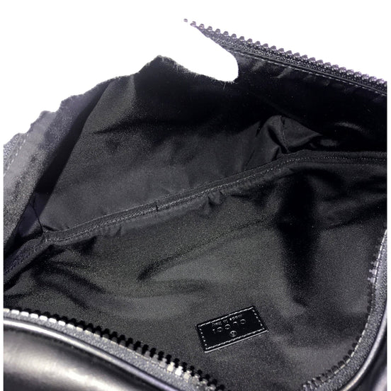 Gucci Black GG Supreme Web Logo Belt Bag - available at Queen Bee of Beverly Hills.