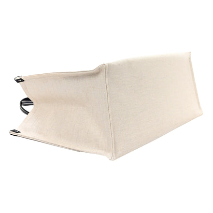 Gucci Supreme Canvas Beige Calfskin Logo Print Large Tote Bag Navy Multicolor available at Queen Bee of Beverly Hills