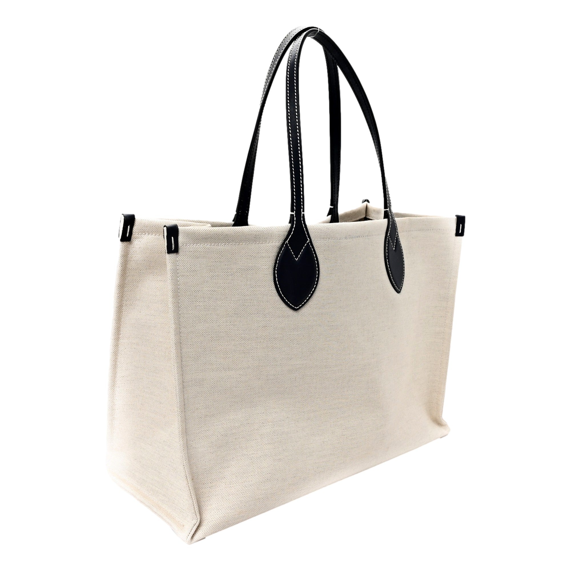 Gucci Supreme Canvas Beige Calfskin Logo Print Large Tote Bag Navy Multicolor available at Queen Bee of Beverly Hills