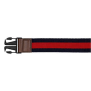 Gucci Supreme Canvas Dual Webstripe Gold Tone Buckle Belt 85 available at Queen Bee of Beverly Hills