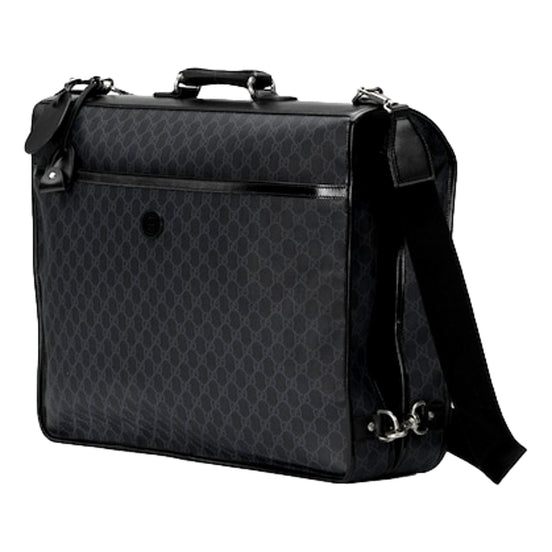 Gucci Supreme Interlocking GG Supreme Black Garment Bag Holdall available at Queen Bee of Beverly Hills