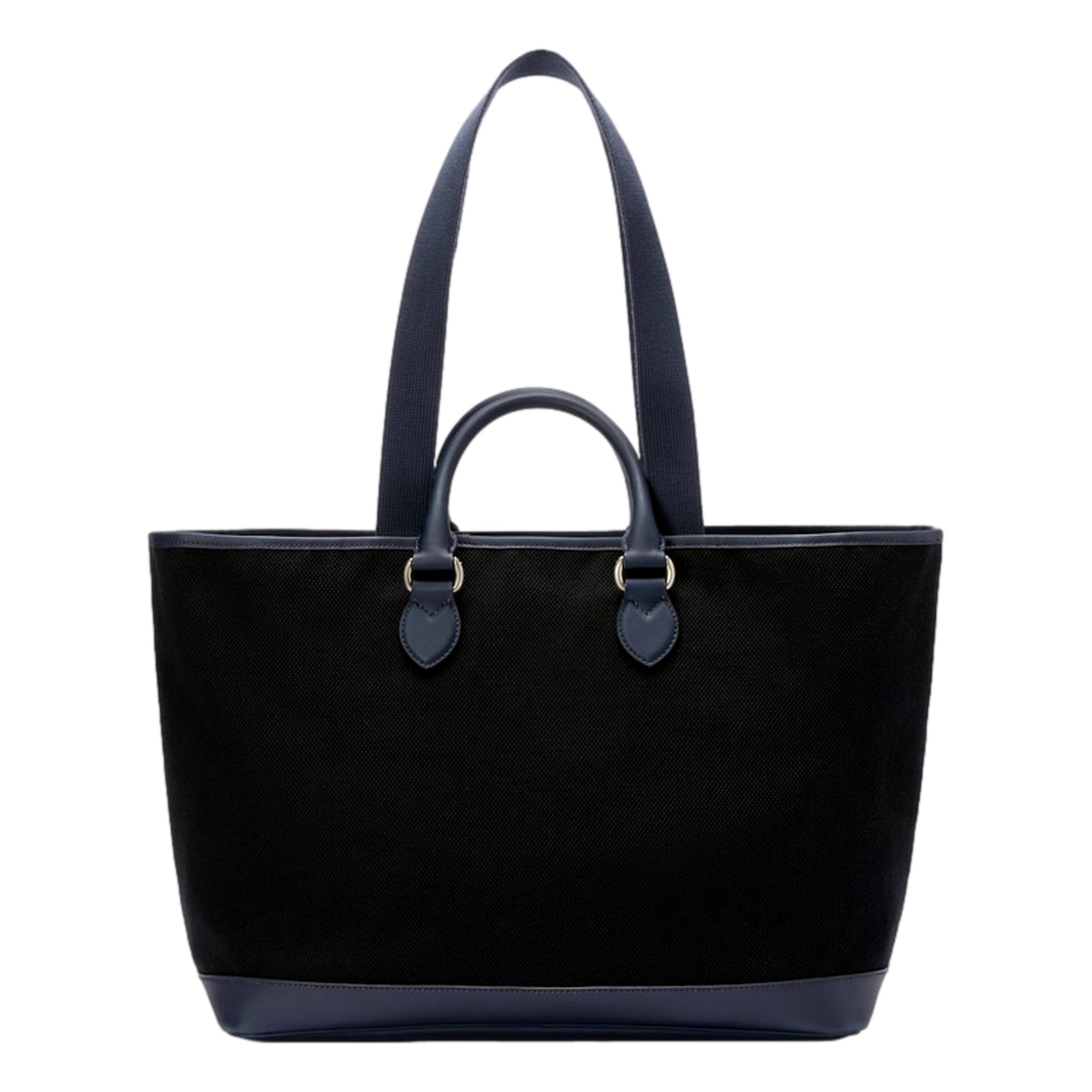 Gucci Made in Italy Large Supreme Canvas Leather Black Navy Tote Bag