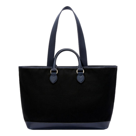 Gucci Made in Italy Large Supreme Canvas Leather Black Navy Tote Bag