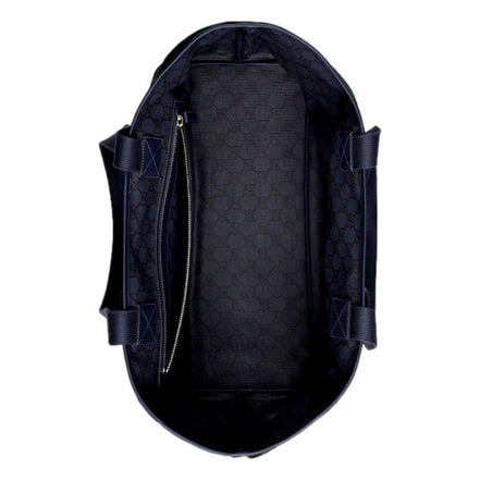 Gucci Made in Italy Large Supreme Canvas Leather Black Navy Tote Bag