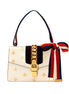 Gucci Sylvie Bee Star Ivory Leather Shoulder Bag available at Queen Bee of Beverly Hills