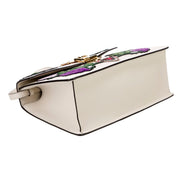 Gucci Sylvie Embroidered Off White Medium Top Handle Bag available at Queen Bee of Beverly Hills