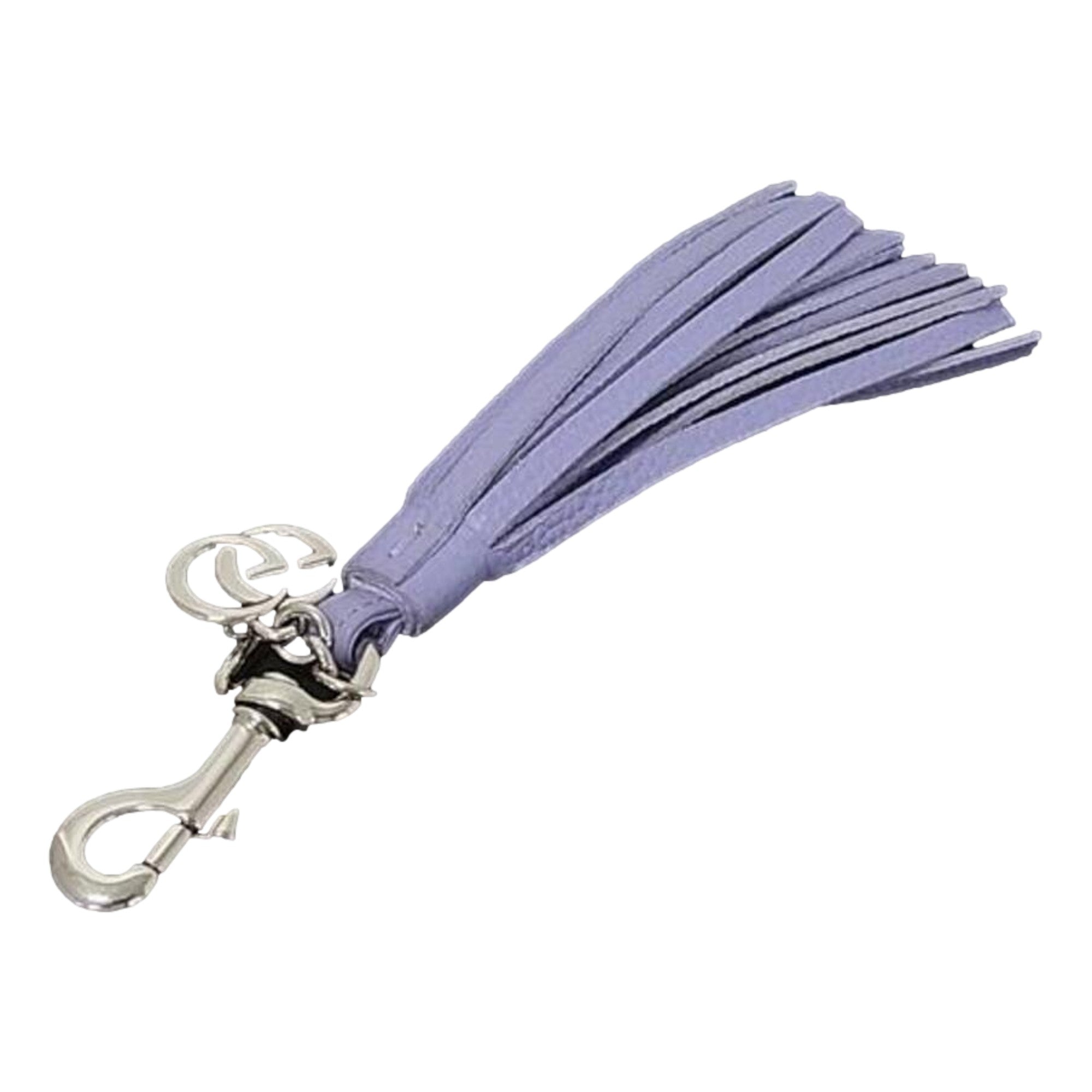 Gucci Lilac Purple Leather Tassel Keychain Charm - available at Queen Bee of Beverly Hills. 