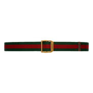 Gucci Web Stripe Red and Green Canvas Belt Size 90/36 available at Queen Bee of Beverly Hills