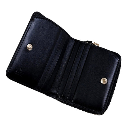 Gucci Black Patent Leather Zip-Around Wallet with Bamboo Pull - available at Queen Bee of Beverly Hills. 