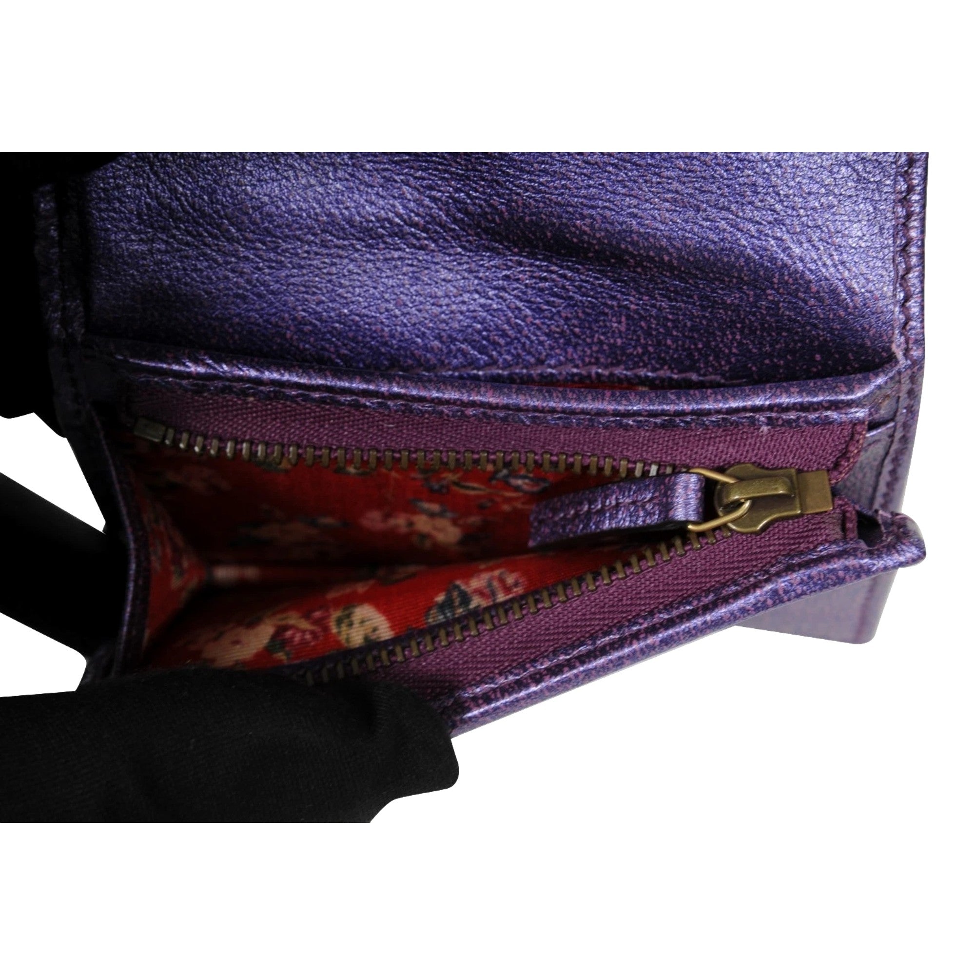 Gucci Zumi Metallic Wallet sold at Queen Bee of Beverly Hills