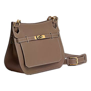 Hermès Jypsière 28 Taupe Leather Shoulder Crossbody Bag - available at Queen Bee of Beverly Hills. 