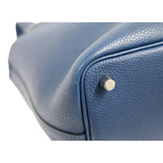 Hermes Picotin 18 Veau Taurillon Clemence Leather Bleu Nuit available at Queen Bee of Beverly Hills