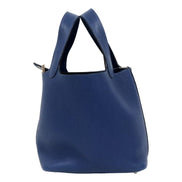 Hermes Picotin 18 Veau Taurillon Clemence Leather Bleu Nuit available at Queen Bee of Beverly Hills