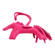 Hermes Rodeo Pink Soft Leather Horse Charm Keychain available at Queen Bee of Beverly Hills